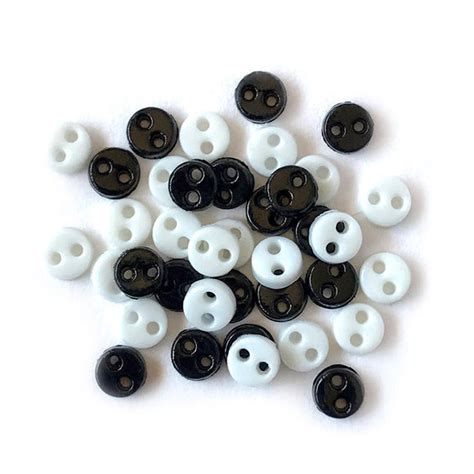 Buttons Galore Tiny Black and White Micro Buttons 1811